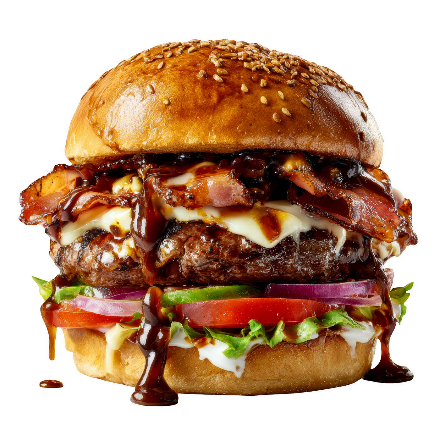 Smash burger z boczkiem, serem i warzywami